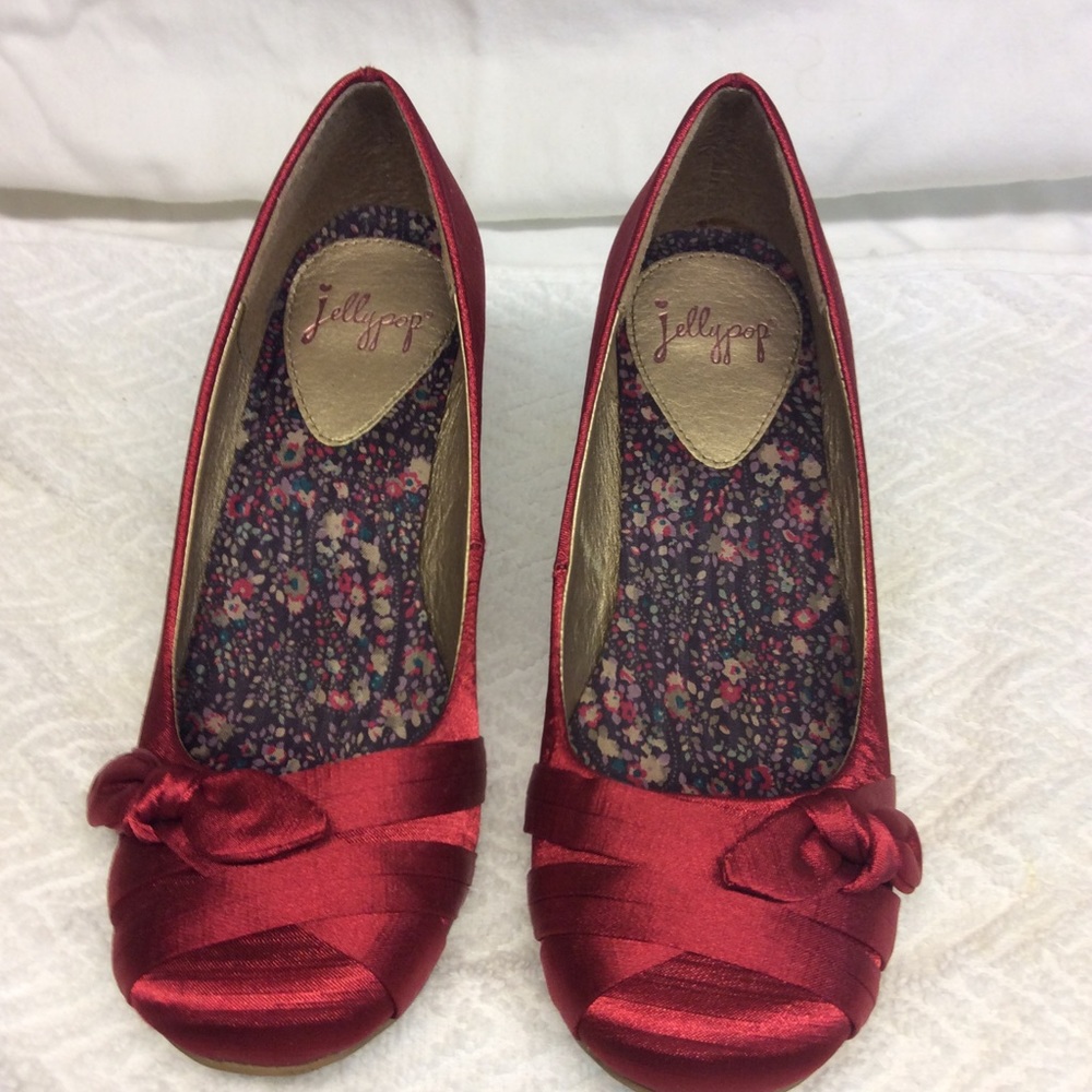 Jellypop red kitten heels